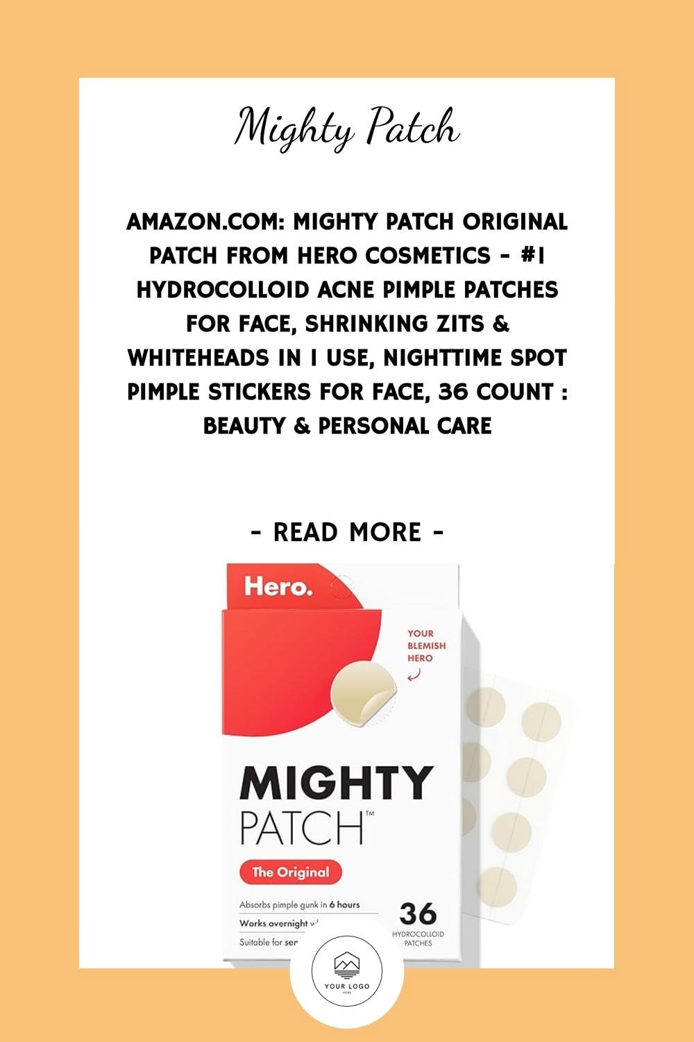 Amazon.com: Mighty Patch Original Patch from Hero Cosmetics – #1 Hydrocolloid Acne Pimple Patches fo