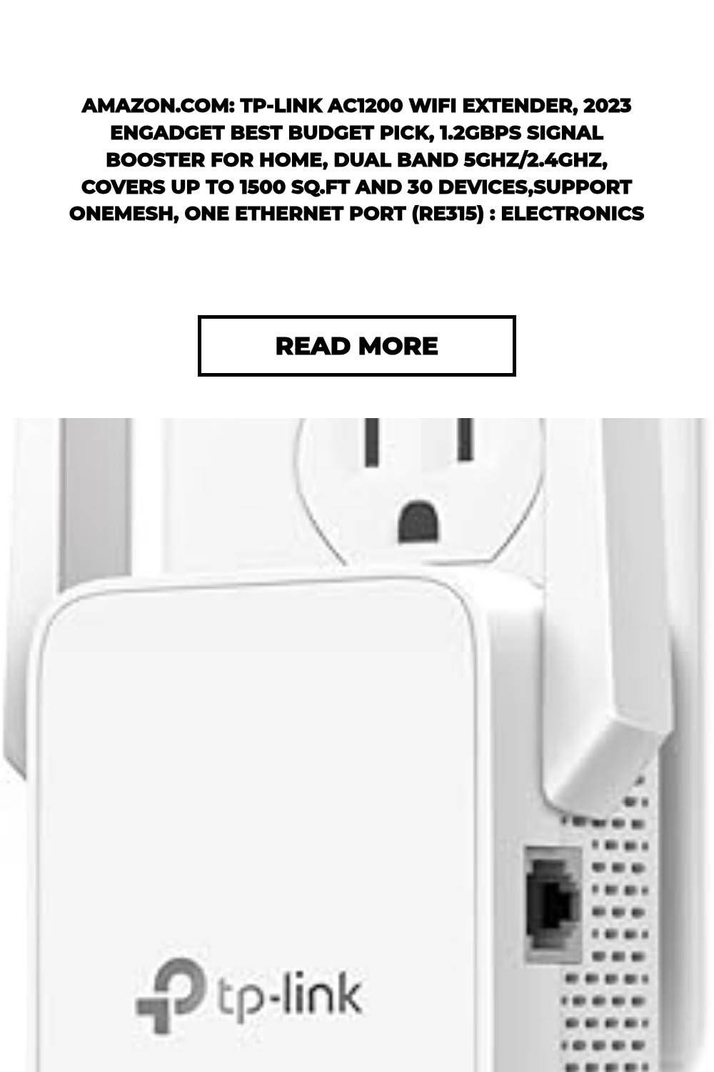 Amazon.com: TP-Link AC1200 WiFi Extender, 2023 Engadget Best Budget Pick, 1.2Gbps Signal Booster for