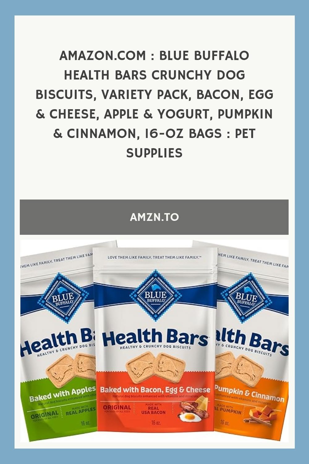 Amazon.com : Blue Buffalo Health Bars Crunchy Dog Biscuits, Variety Pack, Bacon, Egg & Cheese, Apple