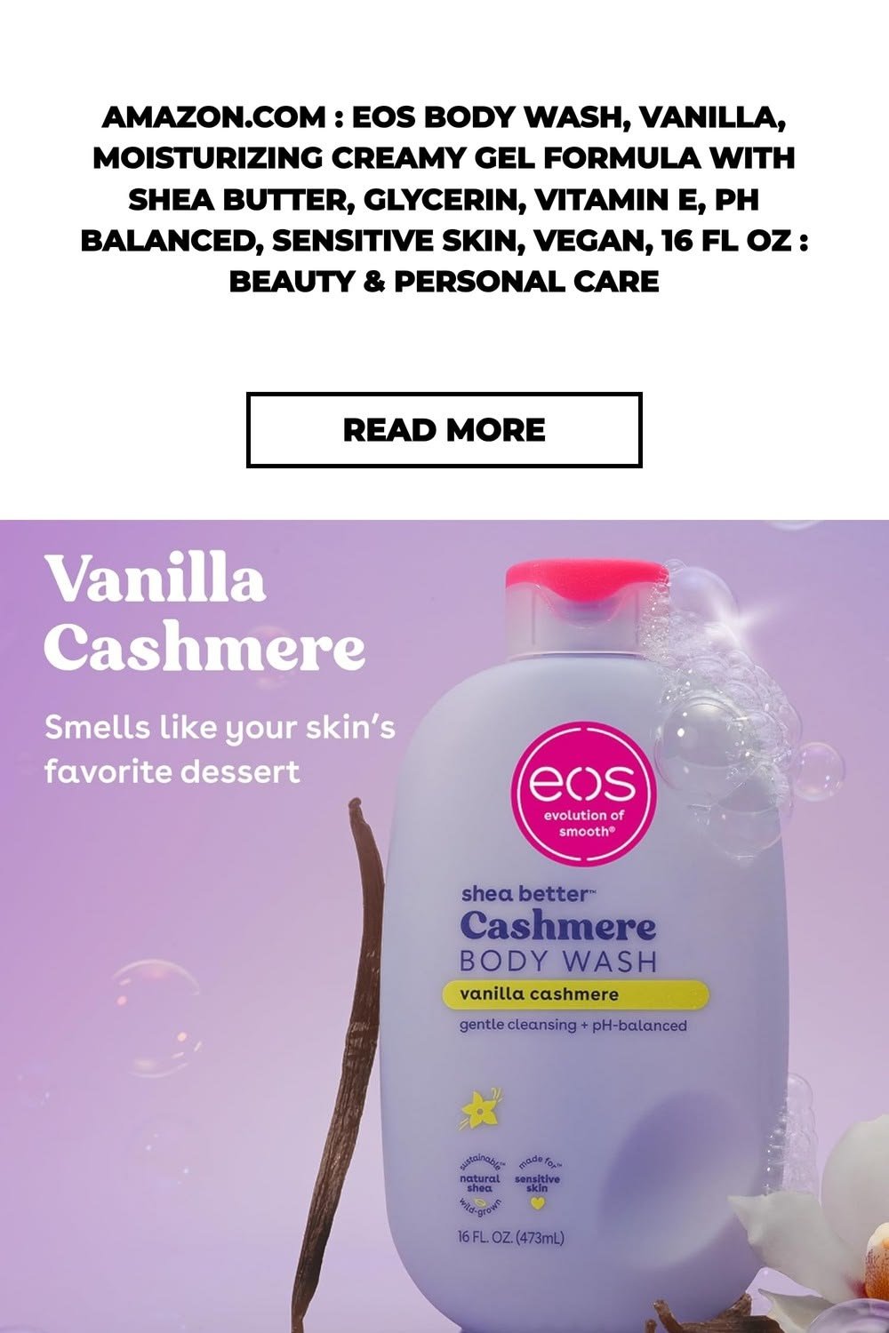 Amazon.com : eos Body Wash, Vanilla, Moisturizing Creamy Gel Formula with Shea Butter, Glycerin, Vit