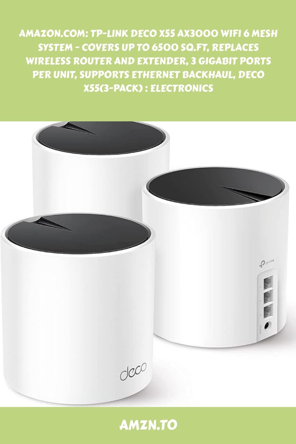 Amazon.com: TP-Link Deco X55 AX3000 WiFi 6 Mesh System – Covers up to 6500 Sq.Ft, Replaces Wireless