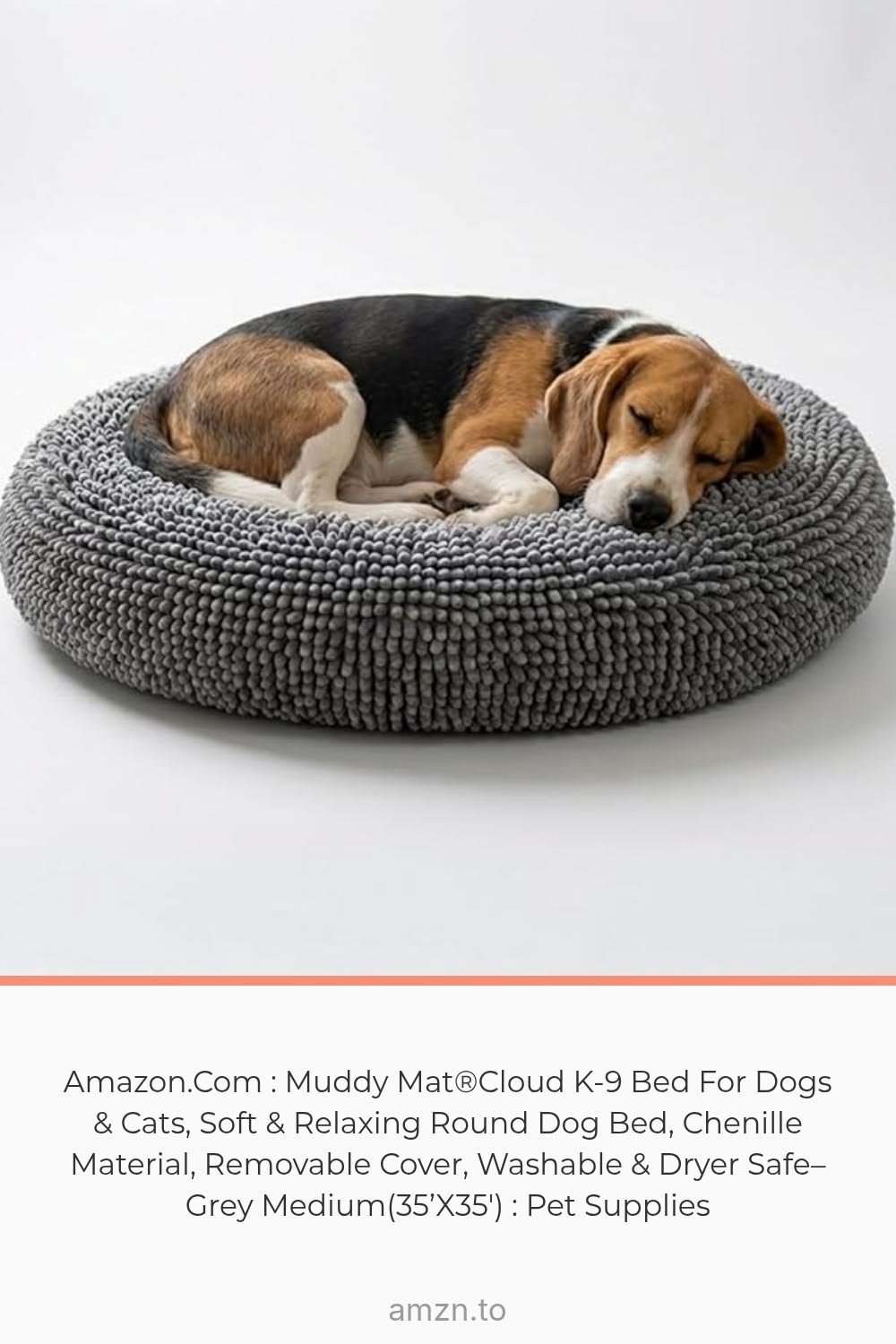 Amazon.com : Muddy Mat®Cloud K-9 Bed for Dogs & Cats, Soft & Relaxing Round Dog Bed, Chenille Materi