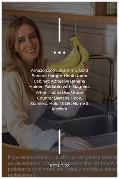 Buy Josmimic Gold Banana Hanger Hook Under Cabinet: Adhesive Banana Holder, Foldable with Magnets When Not in Use, Under Counter Banana Hook, Stainless, Hold 13 LB: Kitchen Storage & Organization Accessories – Amazon.com ✓ FREE DELIVERY possible on eligible purchases
