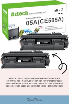 Amazon.com: Aztech 05A CE505A Toner Cartridge Black Compatible for HP LaserJet CE505A 05A for HP LaserJet P2035 Toner Cartridge P2035N P2055DN 2055DN 2035N P2030 P2050 P2055D P2055X 2055D 2055X Printer 2 Pack : Office Products